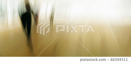 Motion blur image - People on the street. Motion blur image - People on the move on street. Motion blur image - People on the street. Motion blur image - People on the move on street. 88304311