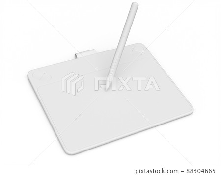 Graphic tablet and pen for illustrators, designers and photographers on white Graphic tablet and pen for illustrators, designers and photographers on white 88304665