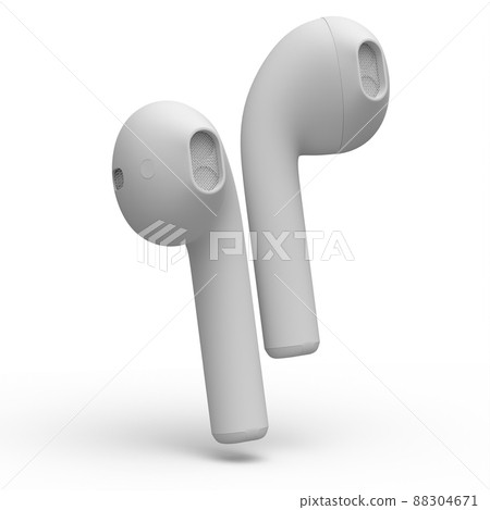 Wireless bluetooth headphones isolated on white monochrome background 88304671