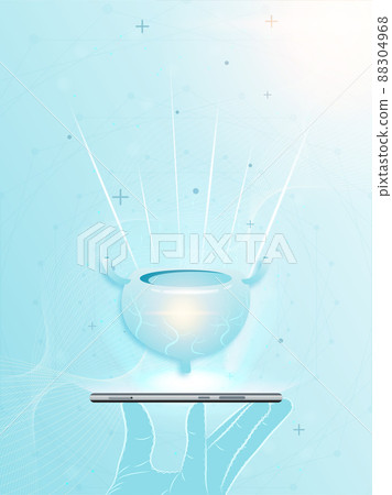 Human bladder and treatment with technology innovation. A concept hospital for wallpaper and web. 88304968