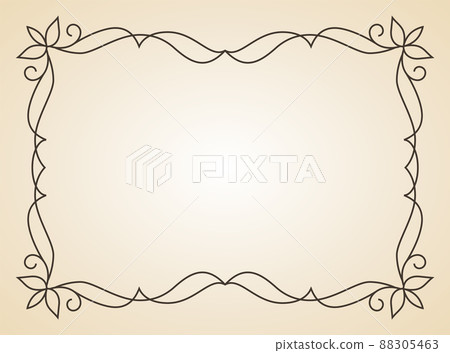 Decorative frame. Vintage calligraphic antique border. Ornate calligraph rectangle frame filigree floral ornaments for framed certificate template 88305463