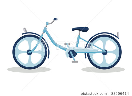 Kid bicycle retro frame type or form. Colorful children children bike, transport for sport or travel. Vector isolated cycle fun toy for child in flat cartoon style on white background Kid bicycle retro frame type or form. Colorful children children bike, transport for sport or travel. Vector isolated cycle fun toy for child in flat cartoon style on white background 88306414