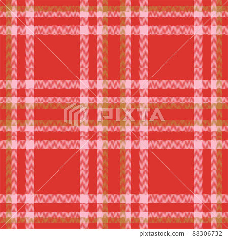 Plaid seamless pattern in red. Check fabric texture. Vector textile print. 88306732