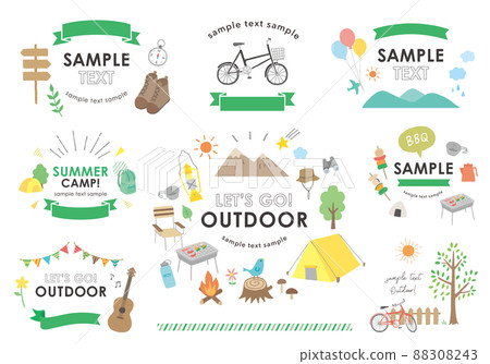 Outdoor illustration frame set 1 (with text) that can be used for banners, etc. 88308243