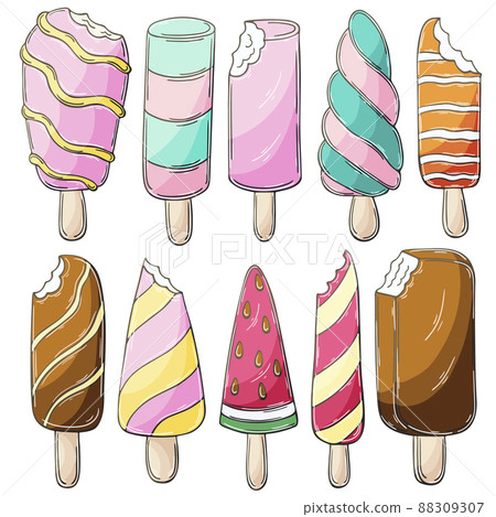 Illustration in hand draw style. Sweet dessert, graphic element for design Illustration in hand draw style. Sweet dessert, graphic element for design 88309307