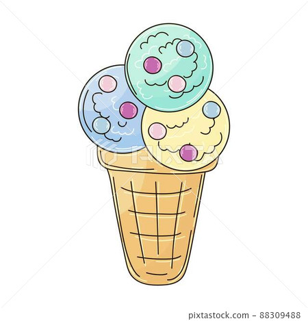 Illustration in hand draw style. Sweet dessert, graphic element for design 88309488