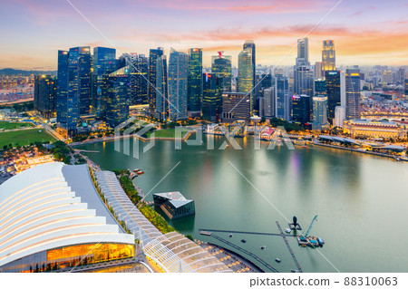 Top views skyline business building and financial district in sunshine day at Singapore City, Singapore Top views skyline business building and financial district in sunshine day at Singapore City, Singapore 88310063