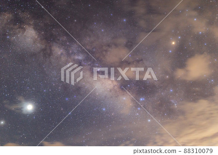 Milky way galaxy has stars and space dust in the universe. Milky way galaxy has stars and space dust in the universe. 88310079