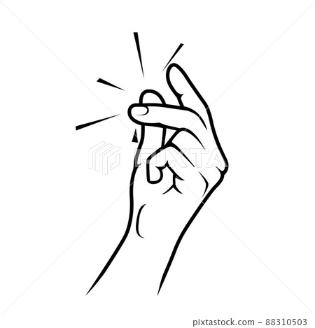 Snap of fingers, easy gesture, simple matter, piece of cake, easily fingers click, elementary way done, vector 88310503