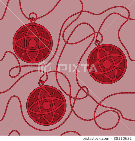 seamless pattern of talismans on a string 88310621