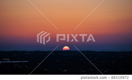 美麗的夕陽。 88310972