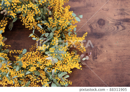 Mimosa and Eucalyptus wreath Mimosa and Eucalyptus wreath 88311905