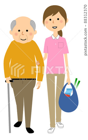 Outing caregiving accompanied by shopping Outing caregiving accompanied by shopping 88312370