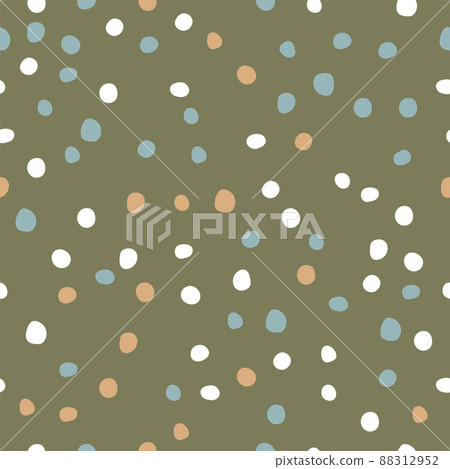 Polka dot seamless pattern with round hand drawn shapes 88312952