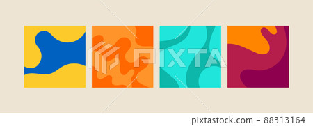 Set of abstract liquid wavy background Set of abstract liquid wavy background 88313164
