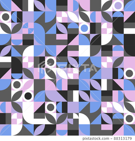 Bauhaus seamless retro pattern, vintage tile abstract background 88313179