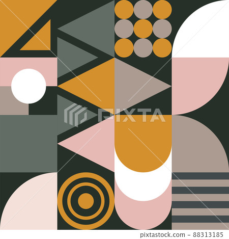 Bauhaus seamless pattern with geometric shapes Bauhaus seamless pattern with geometric shapes 88313185