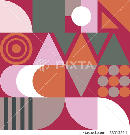 Bauhaus seamless pattern with geometric shapes Bauhaus seamless pattern with geometric shapes 88313214