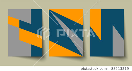 Retro 2d poster with geometric shapes Retro 2d poster with geometric shapes 88313219
