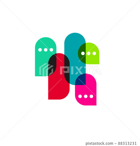 Set of comment bubbles, online dialog icon 88313231