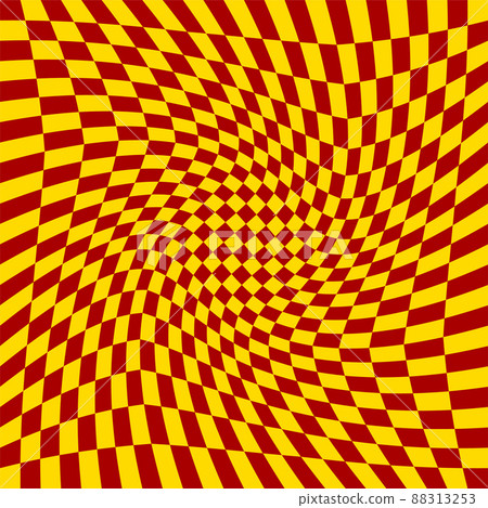 Distorted surface. Chess background with distortion. Optical illusion banner 88313253