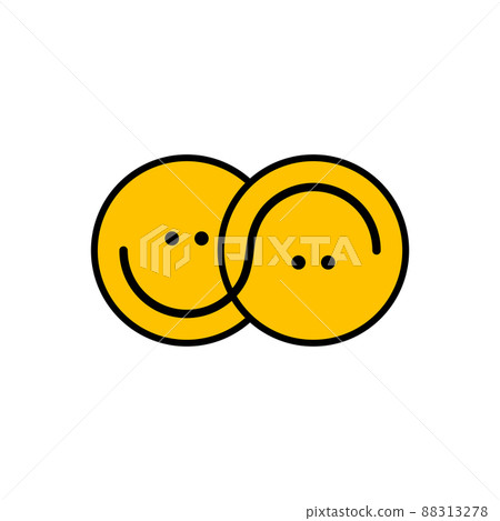 Two happy smiling round faces 88313278