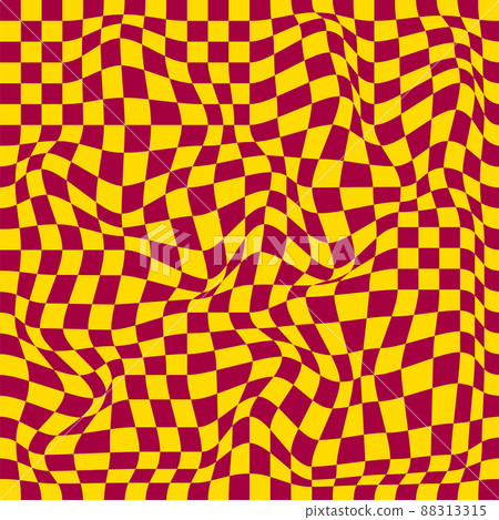 Distorted surface. Chess background with distortion. Optical illusion banner Distorted surface. Chess background with distortion. Optical illusion banner 88313315