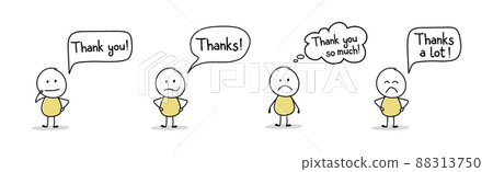 Unhappy stickman with text - thank you, thanks. Vector Unhappy stickman with text - thank you, thanks. Vector 88313750