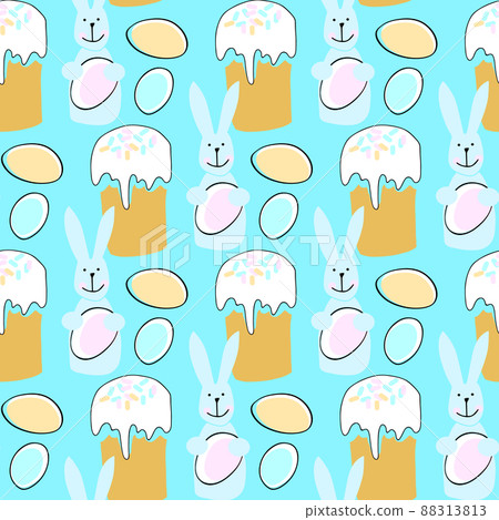 Seamless pattern with Easter illustration with 88313813