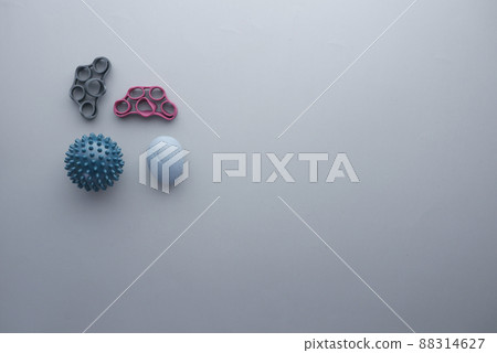 hand mobility exercise finger and hand are on table  88314627