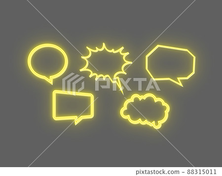 Neon-style speech bubble (yellow) 88315011