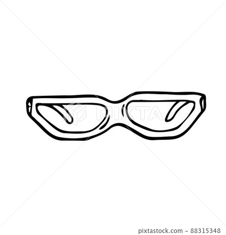Glasses doodle icon. Vector hand drawn illustration 88315348
