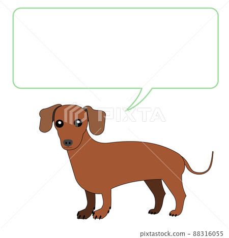 臘腸犬和泡泡：白色背景 88316055