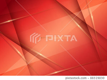 Abstract luxury dark orange elegant geometric diagonal overlay layer background with golden lines. 88319830