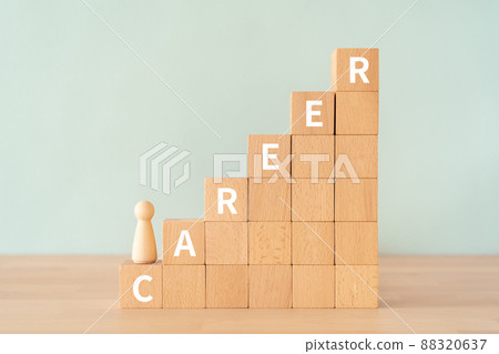 Building blocks and dolls with the words "CAREER" 88320637