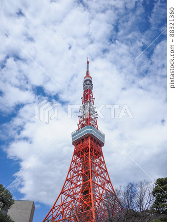 Tokyo Tower seen from the park Tokyo Tower seen from the park 88321360