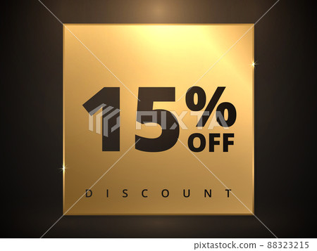15 off discount banner. Special offer sale 15 percent off. Sale discount offer. Luxury promotion banner 88323215