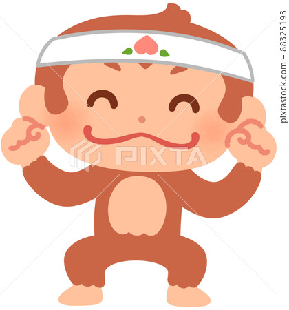 Monkey wrapped in a peach headband Monkey wrapped in a peach headband 88325193