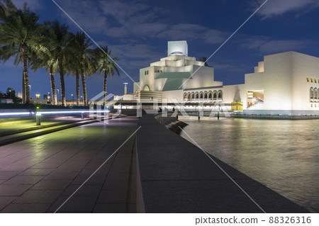 The Museum of Islamic Art (MIA) at night time in Doha, Qatar The Museum of Islamic Art (MIA) at night time in Doha, Qatar 88326316