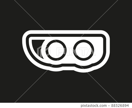 Car headlight vector icon on black background Car headlight vector icon on black background 88326894