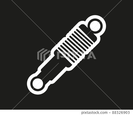 Car suspension shock absorber on black background 88326903