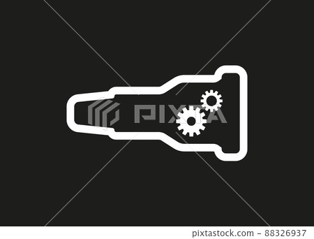 Gear shift, car transmission on black background 88326937