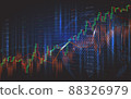 Stock market or forex trading graph in graphic concept 88326979