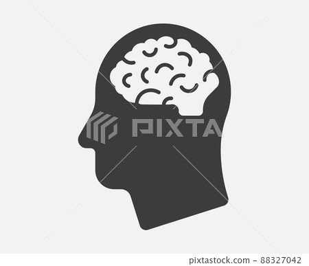 Human head with the brain vector icon 88327042