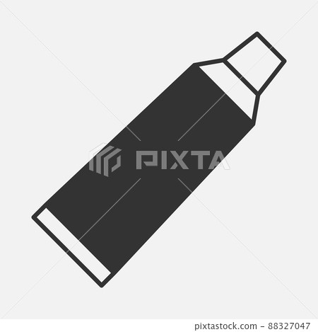 Dental hygiene sign. Toothpaste vector black icon 88327047