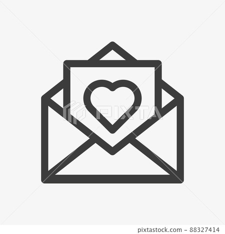 Love letter vector icon. Letter with heart sign 88327414