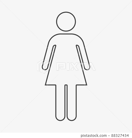 Woman vector line icon on white background Woman vector line icon on white background 88327434