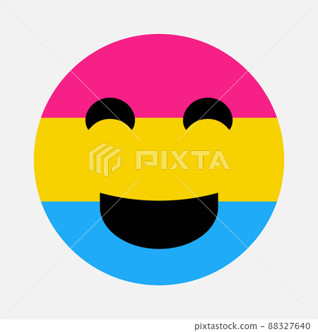 Pansexual emoji vector icon on white background. 88327640
