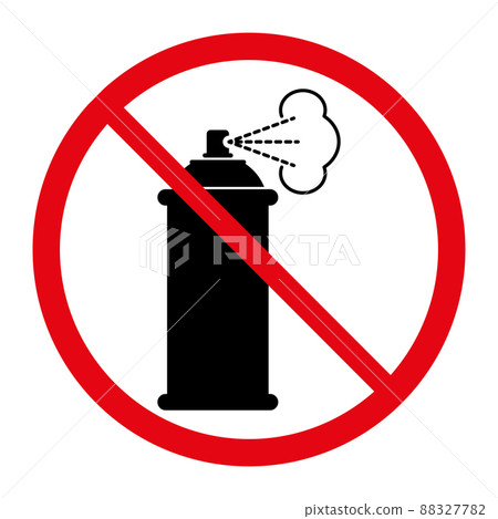No spray can sign. Graffiti prohibition sign 88327782