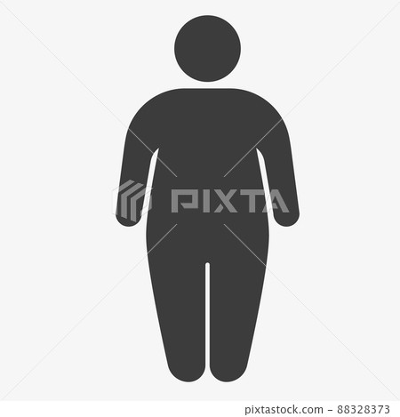 Fat man vector icon on white background - Stock Illustration [88328373 ...